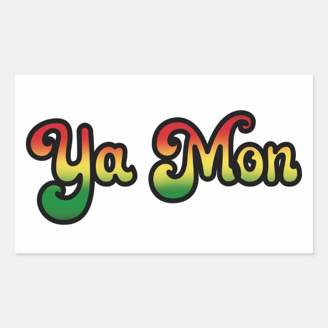 Ya Mon Jamaica Slang Funny Jamaican Phrase T-Shirt Rectangular Sticker (Front)