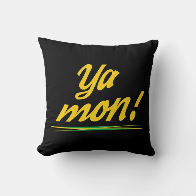 Ya Mon Jamaican Patois and Flag Cushion (Front)