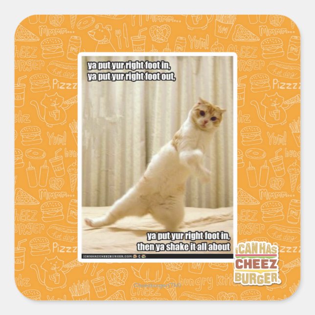 Ya put yur right foot in, ya put yur right foot ou square sticker (Front)