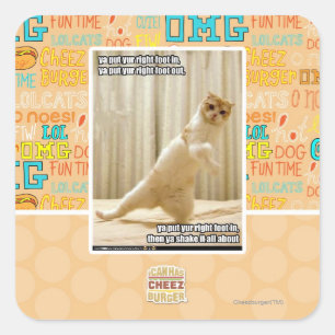 Ya put yur right foot in, ya put yur right foot ou square sticker