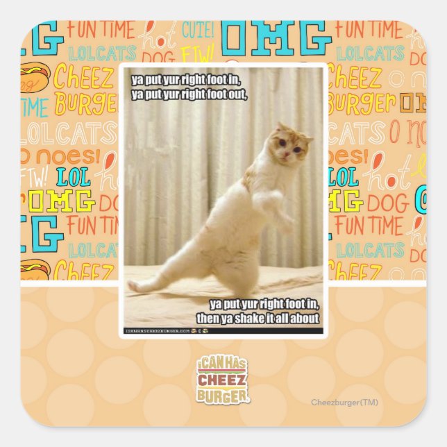 Ya put yur right foot in, ya put yur right foot ou square sticker (Front)