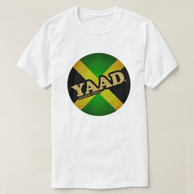 Yaad Jamaican Flag Round-Patterned T-Shirt (Design Front)