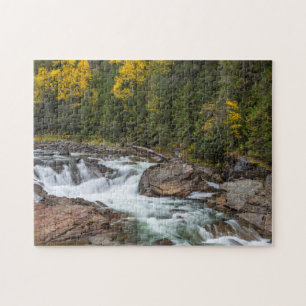 Yaak Falls In Autumn In The Kootenai National Jigsaw Puzzle