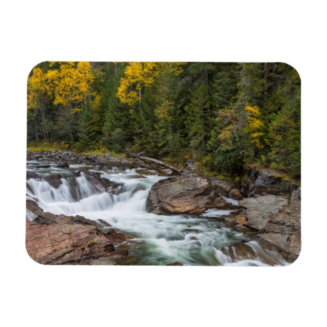 Yaak Falls In Autumn In The Kootenai National Magnet (Horizontal)