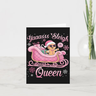 Yaas Sleigh Queen Sleigh Girl Matching Christmas Card