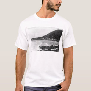 Yachats, Oregon Town View and Ocean Photograph T-Shirt