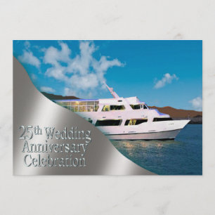 Yacht 25th Wedding Anniversary   daylight Invitation