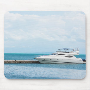 Yacht at mooring mouse mat