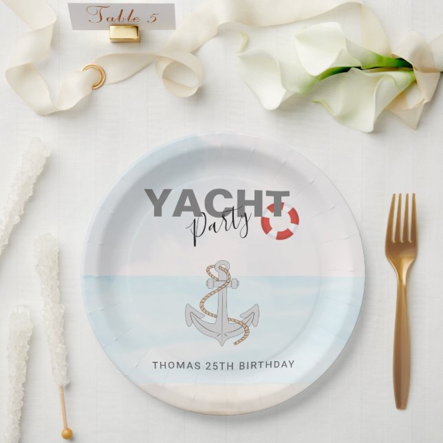 Yacht Boat Cruise Birthday Party  Paper Plate (Wedding)