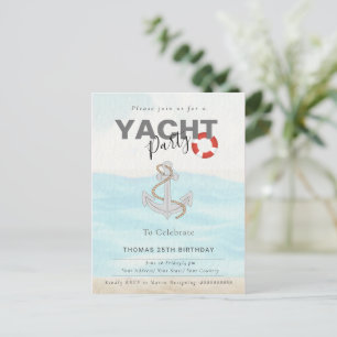 Yacht Boat Cruise Birthday Party Postcard