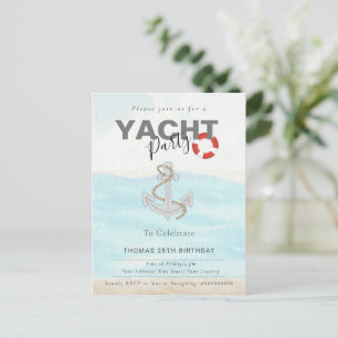 Yacht Boat Cruise Birthday Party  Postcard