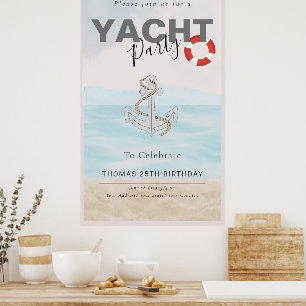 Yacht Boat Cruise Birthday Party Poster