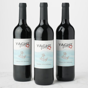Yacht Boat Cruise Birthday Party Wine Label