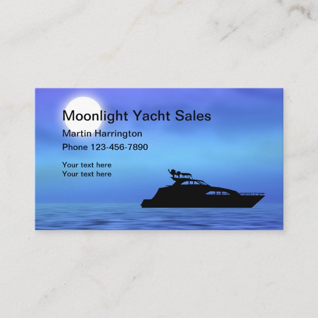 Yacht Boat Sales And Maintenance Business Card (Front)