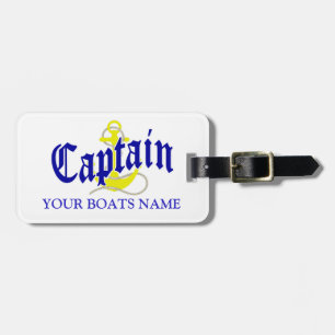 yacht captain nautical ships anchor luggage tag