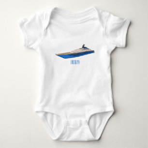 Yacht cartoon illustration baby bodysuit