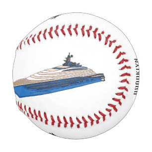 Yacht cartoon illustration baseball
