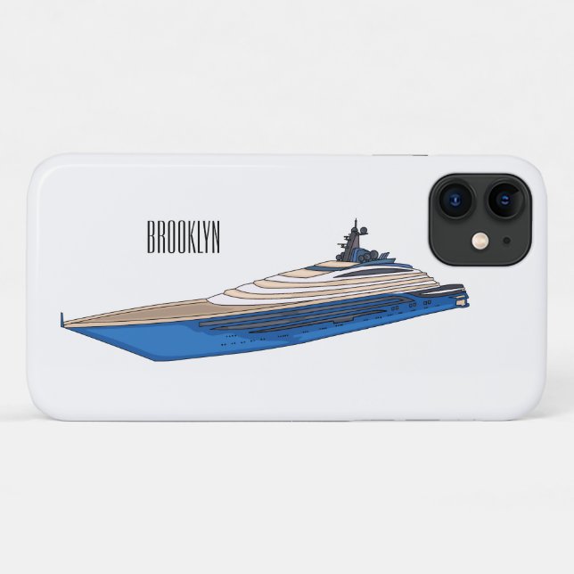 Yacht cartoon illustration Case-Mate iPhone case (Back (Horizontal))