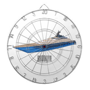 Yacht cartoon illustration dartboard