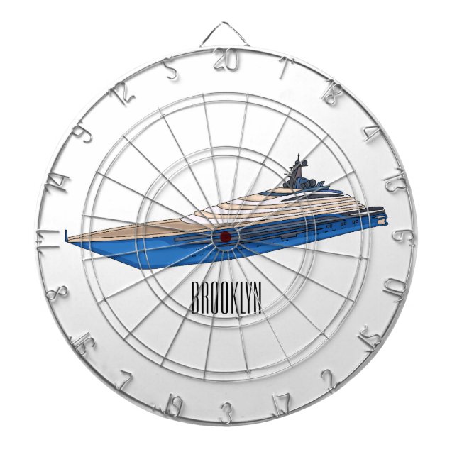 Yacht cartoon illustration dartboard (Front)