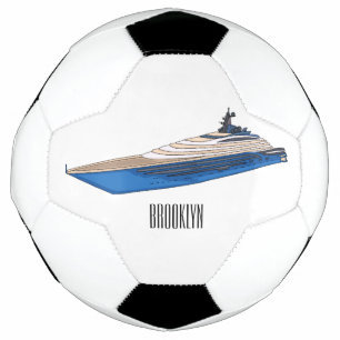 Yacht cartoon illustration football