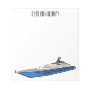 Yacht cartoon illustration notepad
