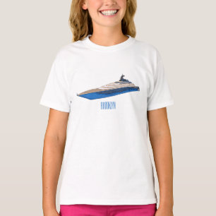 Yacht cartoon illustration  T-Shirt