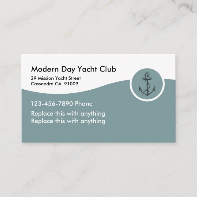 Yacht Club Business Cards (Front)