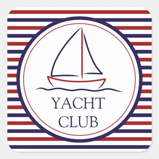 Yacht Club Square Sticker (Front)