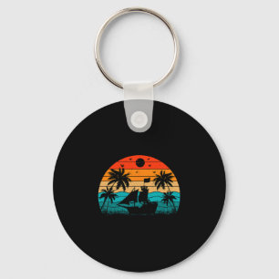 Yacht Funny Retro Yachting Family Trip Captain Cre Key Ring