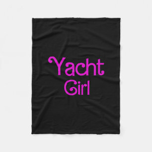 Yacht Girl Cruise Yacht Party Sailing Cruising Cap Fleece Blanket