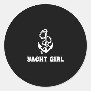 Yacht Girl Yacht Party Sailing Boat Captain Cruise Classic Round Sticker