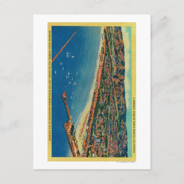 Yacht Harbour, The Palisades, and Santa Monica Postcard (Front)