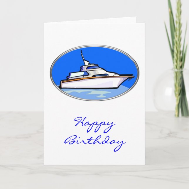 Yacht in Oval Card (Front)