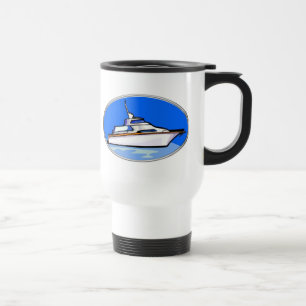 Yacht in Oval Travel Mug