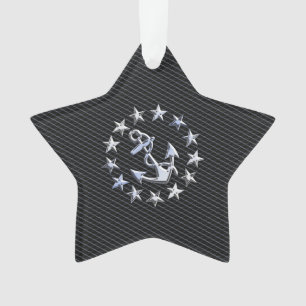 Yacht Naval Flag Anchor and Stars Ornament