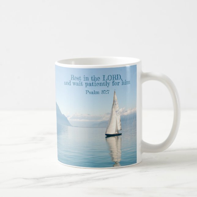 Yacht on Calm Waters  Coffee Mug (Right)