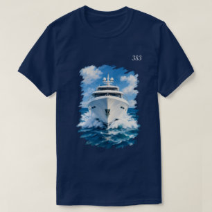 Yacht on the Ocean T-Shirt – Vintage Nautical Art