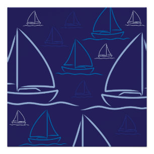 Yacht pattern poster