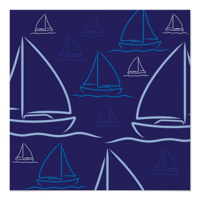Yacht pattern poster (Front)