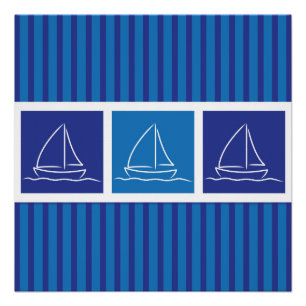 Yacht pattern poster