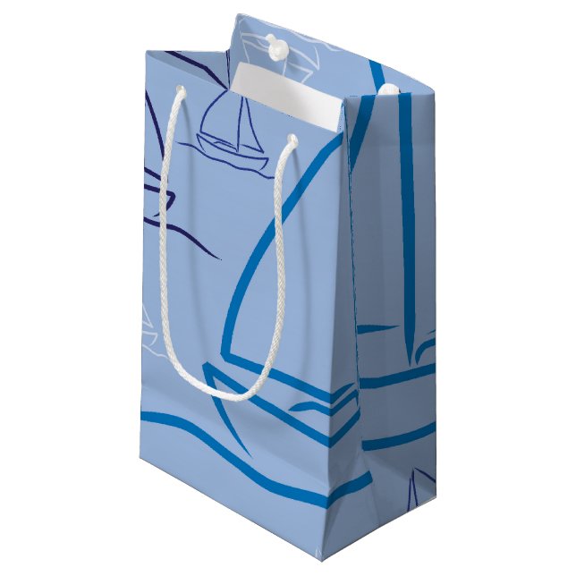 Yacht pattern small gift bag (Front Angled)