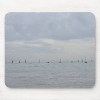 Yacht race boats in a line mouse mat