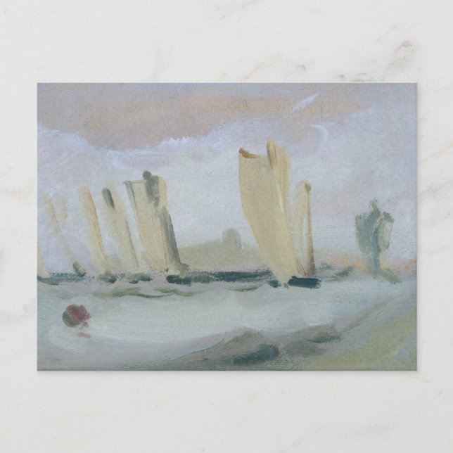 Yacht Racing on the Solent, previously attributed Postcard (Front)