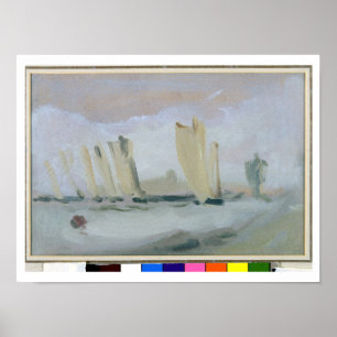 Yacht Racing on the Solent, previously attributed Poster