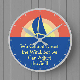 Yacht Racing Sailing With Sunset Round Clock
