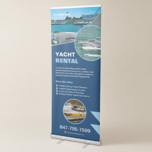 Yacht Rental Custom Editable Retractable Banner