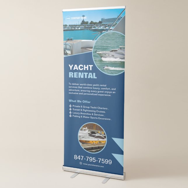 Yacht Rental Custom Editable  Retractable Banner (3/4)