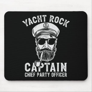 Yacht Rock Captain Pontoon Boat Party Sailor Boati Mouse Mat