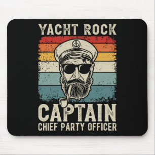 Yacht Rock Captain Pontoon Boat Party Sailor Boati Mouse Mat
